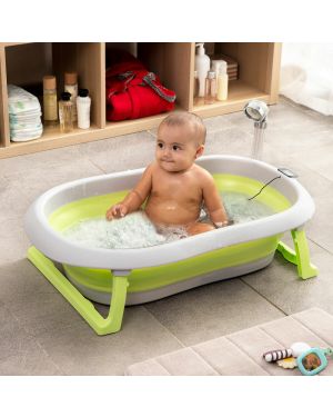 Zusammenklappbare Babybadewanne mit Thermometer