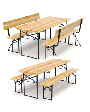 Ensemble de Table et Bancs Pliables