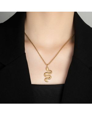 MeaCharm Collier Serpentine Gold Elegance