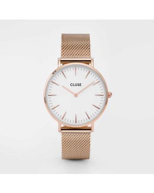 Damenuhr Cluse La Bohème Mesh Rose Gold/White