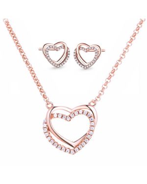 Schmuck Set Ernst Stein Heart Halskette mit Anhänger + Ohrstecker